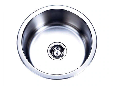 Chrome Stainless Steel Kitchen Sink Round Single Bowl Renovation D