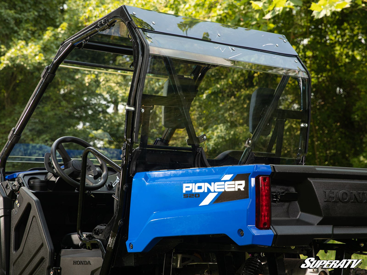 SuperATV Light Tint Rear Windshield For Honda Pioneer 700 (2014+) – Polycarbonate, Hardware Included