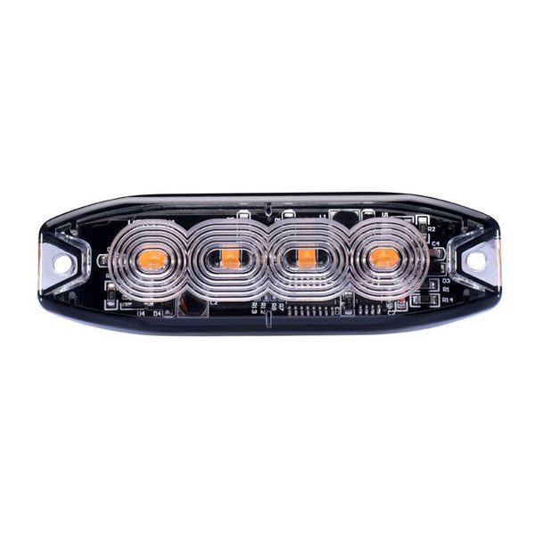 Honda Pioneer/Talon White-Amber Strobe Pro Series 4-LED Ultra Thin Style Marker Strobes With Stylish Clear Lens Face by Race Sport Lighting