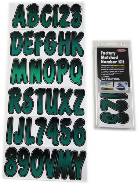 Honda Pioneer/Talon Boat Lettering Forest Green/Black 3″ Registration Kit by Hardline Products