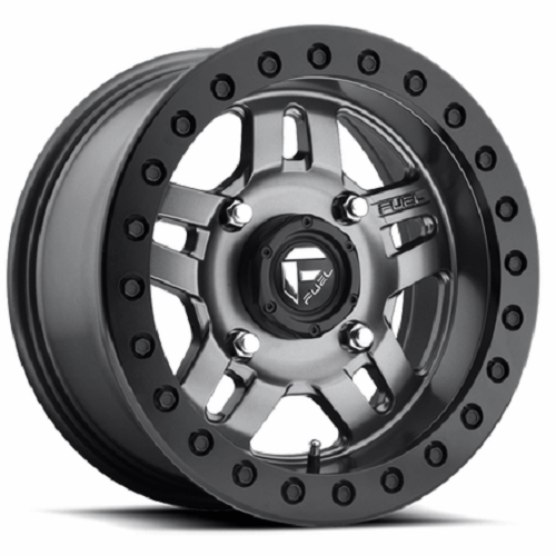 Honda Pioneer / Talon Fuel Anza D918 Matte Gun Metal Beadlock Wheel Set by Fuel Off-Road