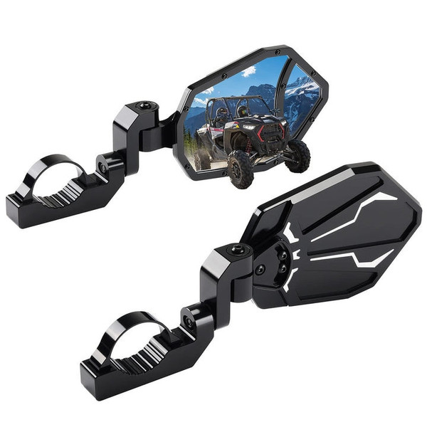 Honda Pioneer/Talon 1.6"-2" Roll Bar CNC Aluminum UTV Side Mirrors by Kemimoto