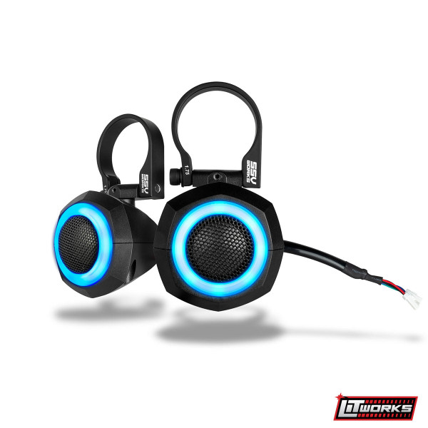 Honda Talon/Pioneer 1000 Universal 1" Cage-Pod Tweeters w/RGB Ring for UTV Audio Systems by SSV Works