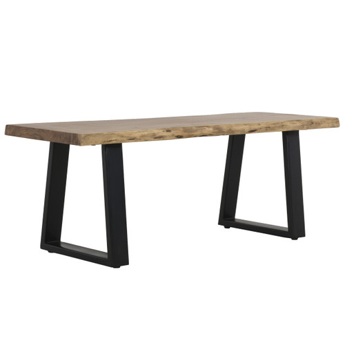 8305 Dining Bench - Kiel Wood With Black Metal Legs