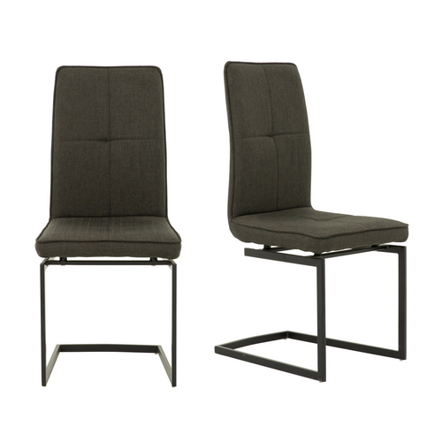 7269 Dining Chair - Merka Fabric and Metal Dining Chair with U-Shaped Leg / Set of 2