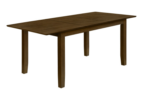 I1395 Dining Table - 72" Rectangular / 18" Extension Panel / Brown Veneer /  Solid Wood Legs