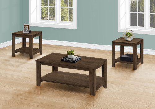 I7882P Table Set - 3PCS Set / Dark Walnut Wood-Look