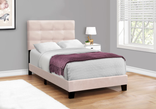 I5916T Twin Size Bed - Pink Velvet