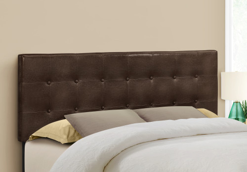 I6000Q Queen Size Bed Headboard - Brown Leather-Look