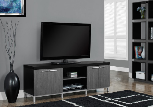 I2590 TV Stand - 60"L / Black With Grey Finish