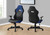 I7328 Office Chair - Gaming Style High-Back / Black With Blue Accents Leather-Look