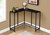 I2158 Console Table - 36"L Corner Style Black Marble-Look Top With Black Metal Legs