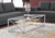 I3440 Coffee Table - 44"L Tempered Glass Top With Chrome Metal Base