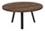 I7814 Coffee Table - 36" Diameter Brown Reclaimed Wood-Look Top With Slanted Black Metal Legs