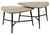 I7939P Table Set - 2PCS Set / Taupe Reclaimed Wood-Look Top With Black Metal Legs