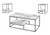 I7963P Table Set - 3PCS Set / White Marble-Look Top & Raised Bottom Half Shelf  With Silver Metal Frame