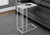 I3037 C Shaped Table - 24"H Frosted Tempered Glass Top With White Metal