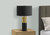 I9629 Table Lamp - 25"H / Black Shade With Gold Metal/Black Concrete Cylinder Base