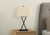 I9638 Table Lamp - 25"H / Beige Shade With Black Metal Base, USB Port Embedded