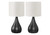 I9639 Table Lamp - 18"H / Ivory Shade With Black Metal Base, 2PCS