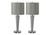 I9642 Table Lamp - 24"H / Grey Linen Shade With Round Nickel Metal Base, USB Port Embedded, 2PCS