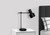 I9647 Table Lamp - 21"H / Black Metal Shade & Base, USB Port Embedded