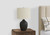I9708 Table Lamp - 22"H / Ivory Shade With Black Ceramic Base