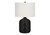 I9734 Table Lamp - 23"H / Ivory Shade With Black Rattan Base