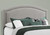 I5936Q Queen Size Bed - Grey Linen With Chrome Trim