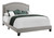 I5936Q Queen Size Bed - Grey Linen With Chrome Trim
