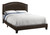 I5938Q Queen Size Bed -  Brown Leather-Look With Brass Trim