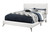 I5953Q Queen Size Bed - White Leather-Look With Chrome Legs