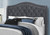 I5968Q Queen Size Bed - Dark Grey Velvet With Chrome Trim