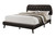 I5982Q Queen Size Bed - Brown Leather-Look With Wood Legs