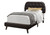 I5982T Twin Size Bed - Brown Leather-Look With Wood Legs