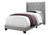 I5984T Twin Size Bed - Grey Linen With Chrome Trim