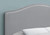 I6011F Full Size Bed Headboard - Grey Leather-Look With Chrome Nailhead Trim