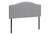 I6011Q Queen Size Bed Headboard - Grey Leather-Look With Chrome Nailhead Trim