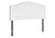 I6012Q Queen Size Bed Headboard - White Leather-Look With Chrome Nailhead Trim