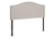 I6014F Full Size Bed Headboard - Beige Linen With Chrome Nailhead Trim