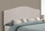 I6014Q Queen Size Bed Headboard - Beige Linen With Silver Nailhead Trim
