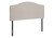 I6014Q Queen Size Bed Headboard - Beige Linen With Silver Nailhead Trim