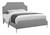 I6035Q Queen Size Bed - Grey Linen With Chrome Metal Legs