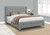 I6040Q Queen Size Bed - Grey Linen With Chrome Metal Legs