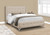 I6041Q Queen Size Bed - Beige Linen With Chrome Metal Legs