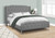 I6045Q Queen Size Bed - Grey Linen With Chrome Metal Legs