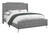 I6045Q Queen Size Bed - Grey Linen With Chrome Metal Legs