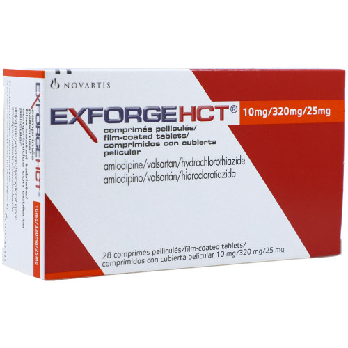 Exforge HCT 10mg/160 mg/25 mg X 28 comprimidos