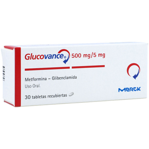 Glucovance 500 mg/ 5 mg X 30 tabletas