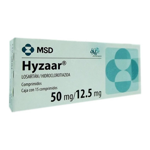 Hyzaar 50/12.5 mg X 15 tabletas